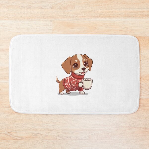 Item preview, Cute Christmas Longdog Puppy with Hot Cocoa - Dog Lovers designed and sold by The Real Life Symphony.