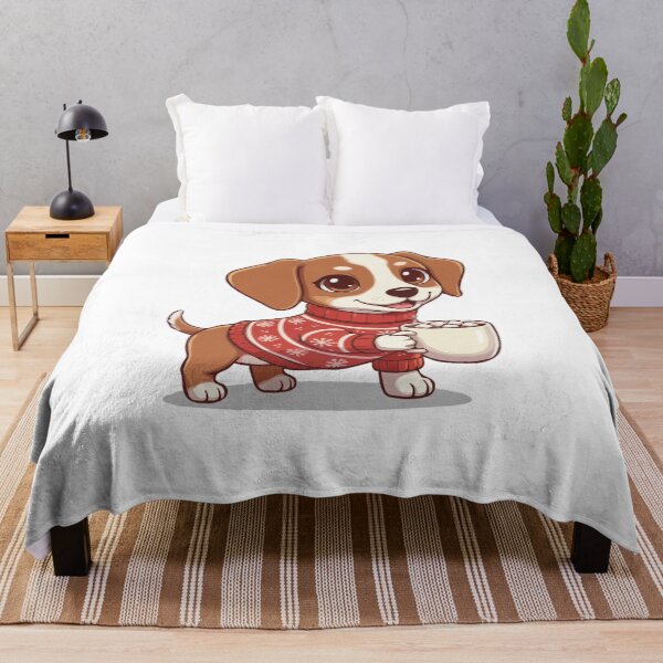 Item preview, Cute Christmas Longdog Puppy with Hot Cocoa - Dog Lovers designed and sold by The Real Life Symphony.