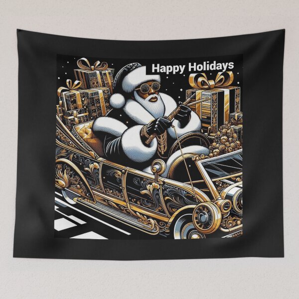 Item preview, Happy Holidays - Santa & Sleigh Car designed and sold by DesignsByPrnces.