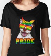 Pitbull Pride Shirt - LGBT Pride Shirt Pitbull Lover Relaxed Fit T-Shirt