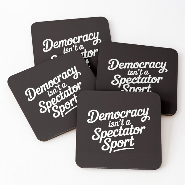 Item preview, Democracy Isn’t a Spectator Sport – Handwritten Political Quote designed and sold by Redgiant87x.