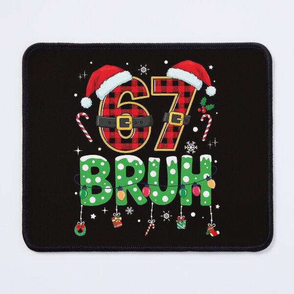 Item preview, Funny 67 Bruh Christmas Checked Santa Pattern designed and sold by torildorxop.