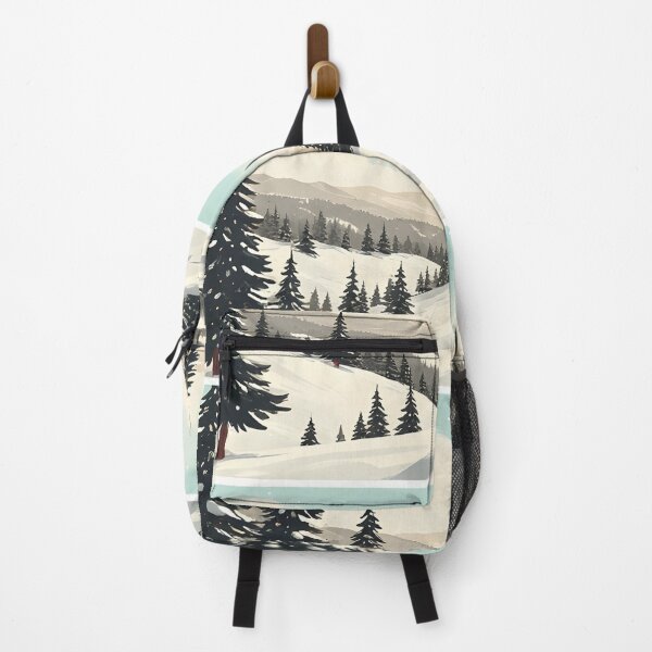 Item preview, Winter landscape with snow-covered mountains and fir trees. designed and sold by Mianku | Für das Leben.