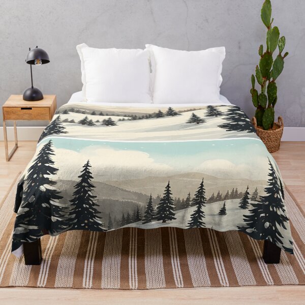 Item preview, Winter landscape with snow-covered mountains and fir trees. designed and sold by Mianku | Für das Leben.