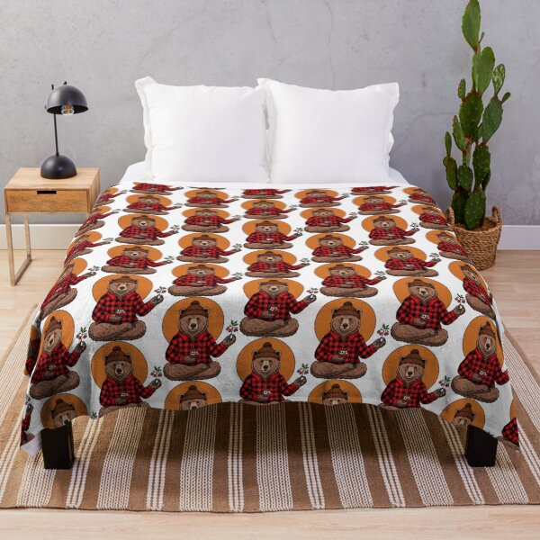 Item preview, Meditating Lumberjack Bear Flannel designed and sold by SholoStudio.