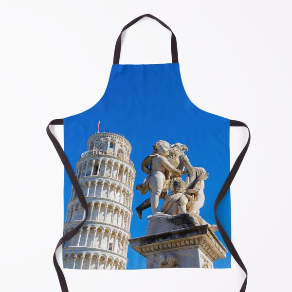 Item preview, Leaning Tower Of Pisa And Cherubic Statue Group Against Bright Blue Sky Iconic Landmark Monument designed and sold by Bure-NS.