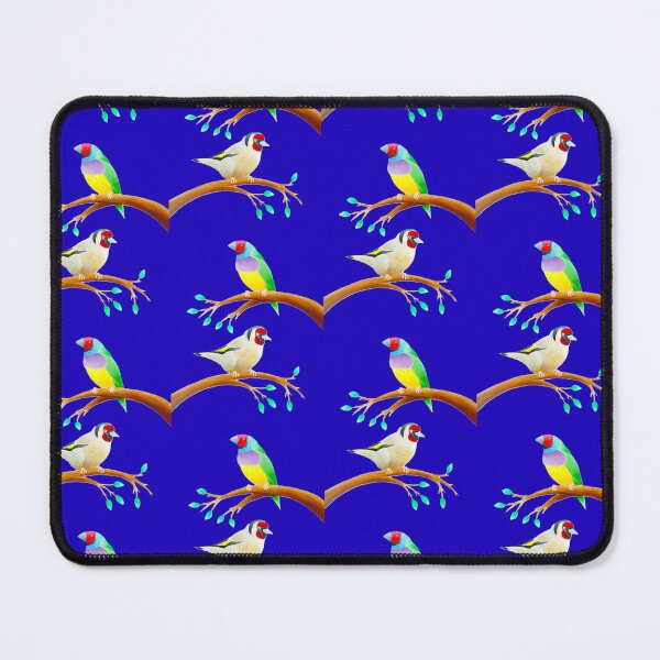 Item preview, Colourful birds design navy blue background unique gift gouldianfinch goldfinch designed and sold by Arniesart85.