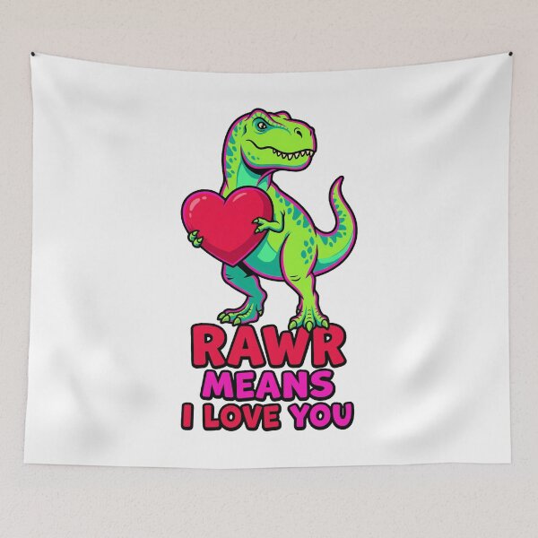 Item preview, RAWR Means I Love You Dinosaur Valentine designed and sold by Quillway.