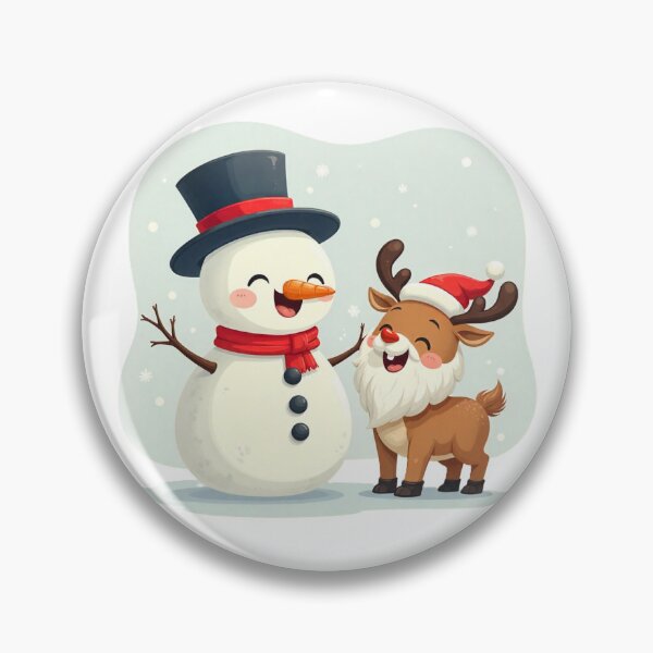 Item preview, Winter Christmas Friends: Snowman and Funny Reindeer designed and sold by PetiteEmilie.
