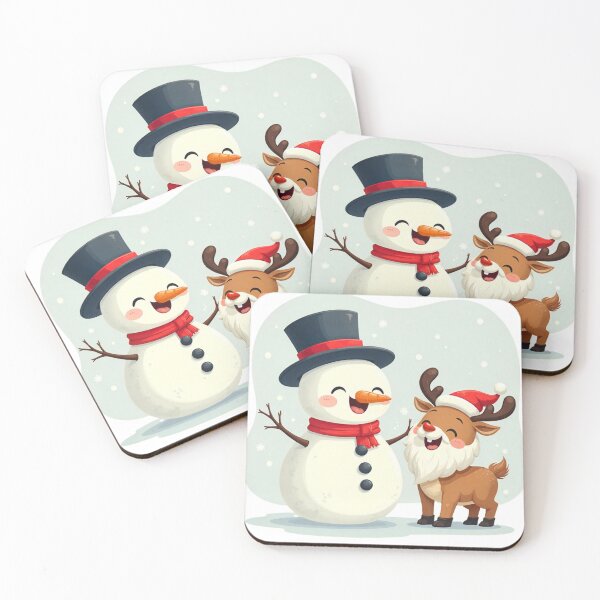 Item preview, Winter Christmas Friends: Snowman and Funny Reindeer designed and sold by PetiteEmilie.