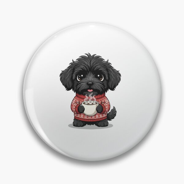 Item preview, Cute Christmas Puli Puppy with Hot Cocoa - Dog Lovers designed and sold by The Real Life Symphony.