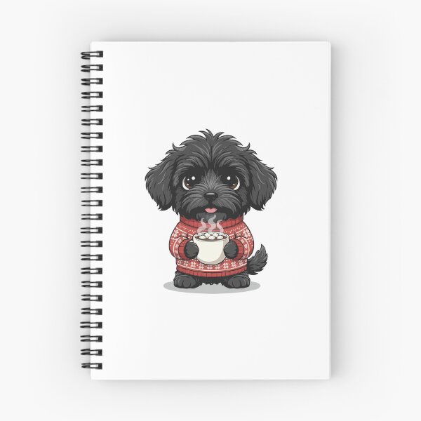 Item preview, Cute Christmas Puli Puppy with Hot Cocoa - Dog Lovers designed and sold by The Real Life Symphony.