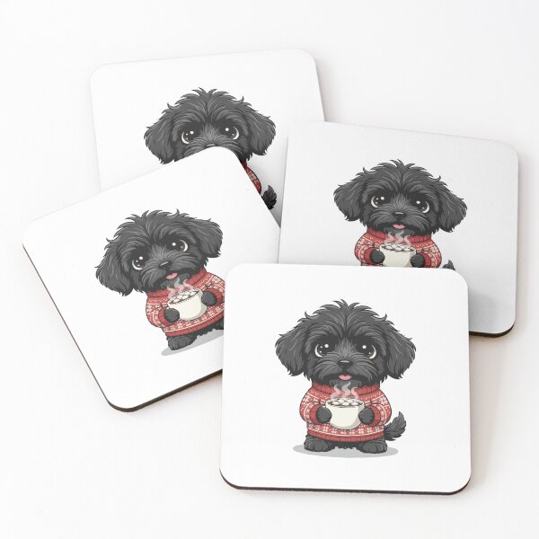 Item preview, Cute Christmas Puli Puppy with Hot Cocoa - Dog Lovers designed and sold by The Real Life Symphony.