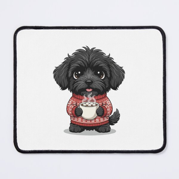 Item preview, Cute Christmas Puli Puppy with Hot Cocoa - Dog Lovers designed and sold by The Real Life Symphony.