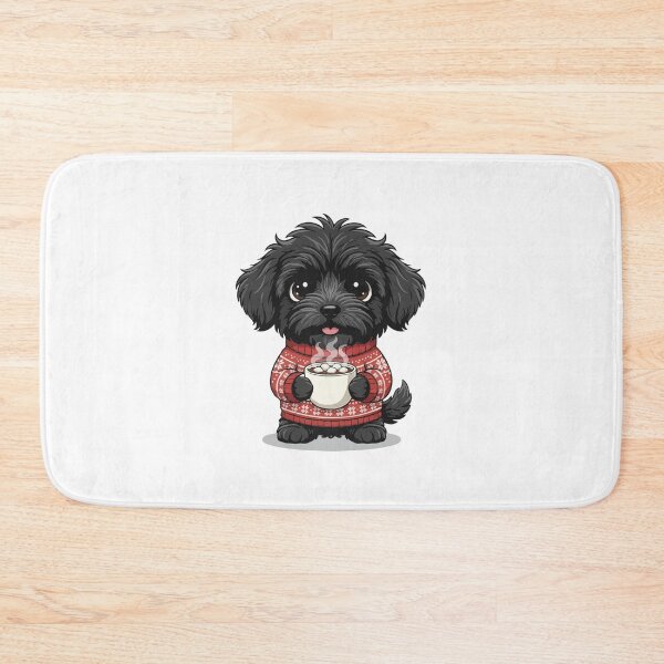 Item preview, Cute Christmas Puli Puppy with Hot Cocoa - Dog Lovers designed and sold by The Real Life Symphony.