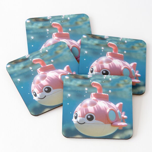 Item preview, Baby Pink Kawaii Mini Submarine – Cute Whale Submarine with Periscope designed and sold by NordseeSteel.