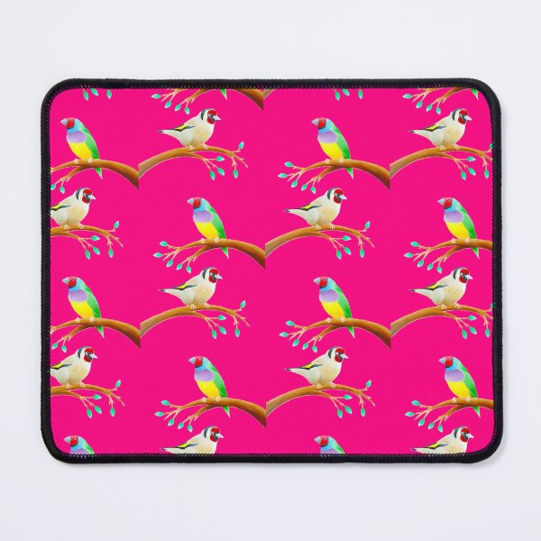 Item preview, Colourful birds design candy pink background unique gift gouldianfinch goldfinch designed and sold by Arniesart85.