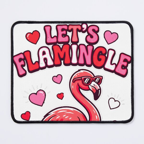 Item preview, Let's Flamingle Cute Flamingo Valentine designed and sold by Quillway.