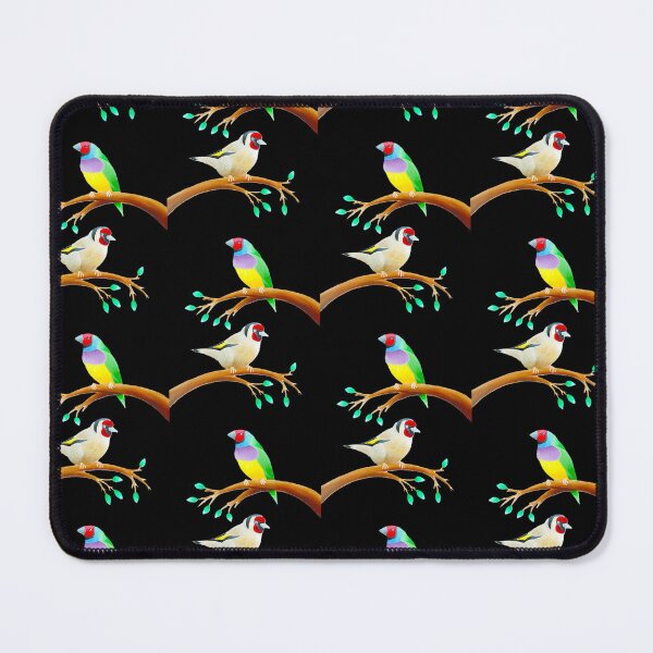 Item preview, Colourful birds design black background unique gift gouldianfinch goldfinch  designed and sold by Arniesart85.