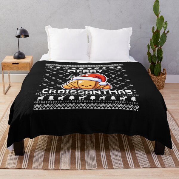 Artikelvorschau, Croissant, Frohe Weihnachten, Weihnachtsgeschenk, Festtagsgeschenk, Fröhliche Croissantmas entworfen und verkauft von LusterCraft.