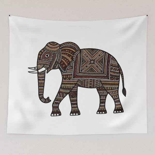 Item preview, Traditional Warli Art Painting – Tribal Folk Wall Décor Design with elephant motif designed and sold by Haus Of K.