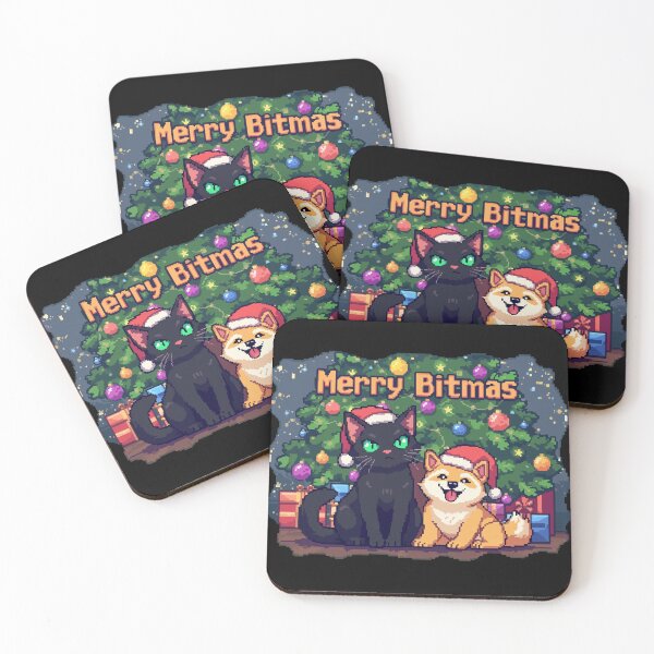 Item preview, Cat and Shiba Merry Bitmas designed and sold by str33ty.ltd.