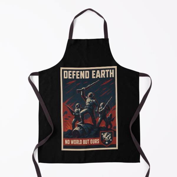 Item preview, Defend Earth Retro Sci-Fi Military Propaganda Poster. designed and sold by The-T-In-Retro.