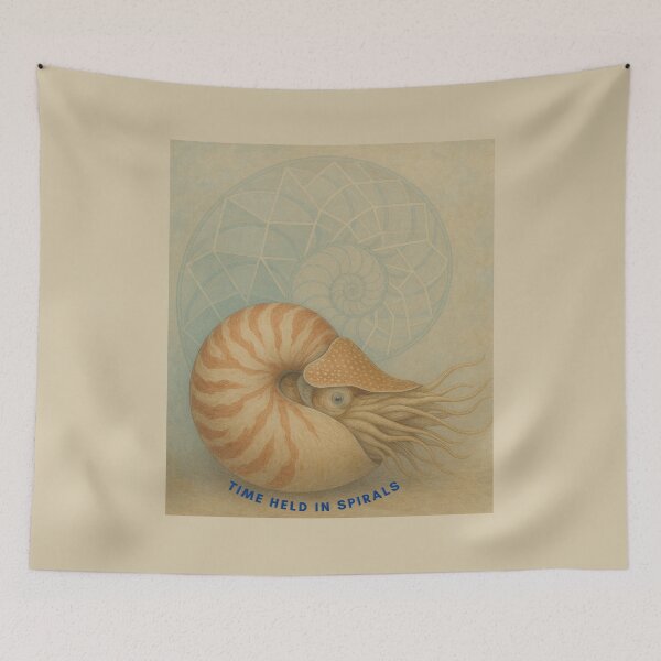 Item preview, Time Held in Spirals – Nautilus Shell Art Print designed and sold by GeoWild Designs.