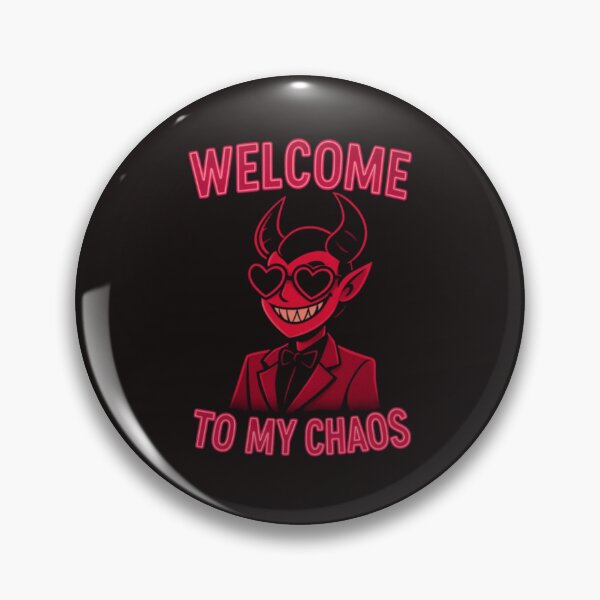 Item preview, Welcome to My Chaos – Cool Devil Character Vintage Neon Art designed and sold by ArtVoyageShop.