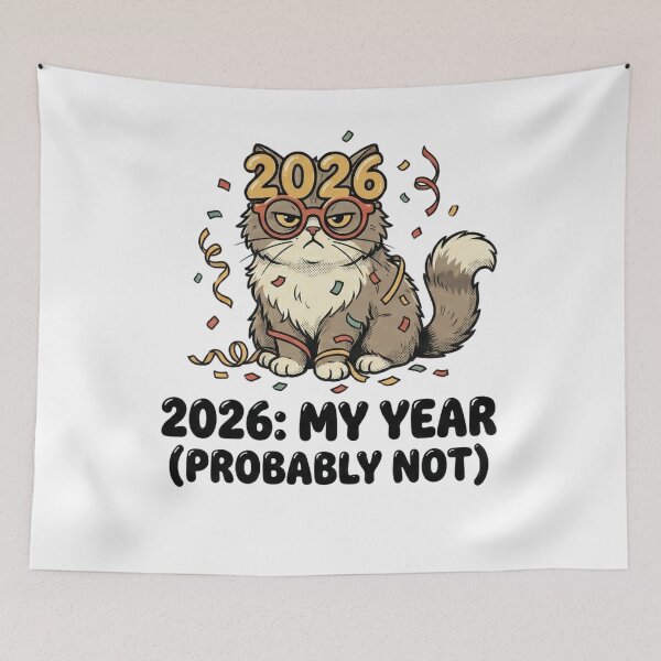 Artikelvorschau, Lustige Grumpy Cat Neujahr 2026 entworfen und verkauft von shellymope.