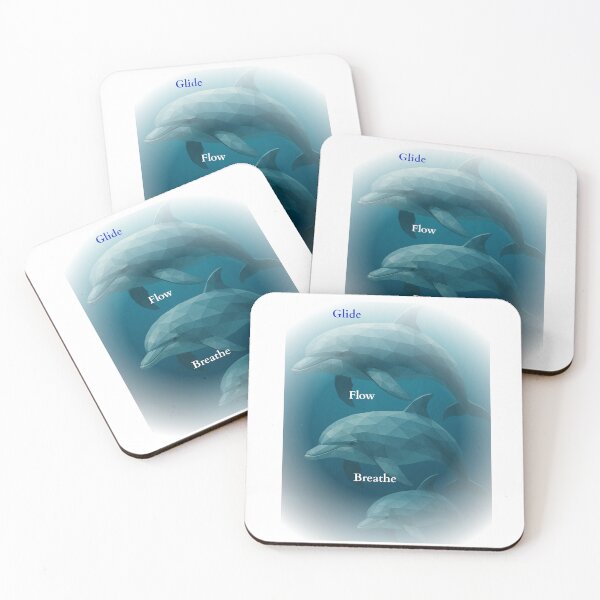 Item preview, Glide Flow Breathe – Geometric Dolphins Art designed and sold by GeoWild Designs.