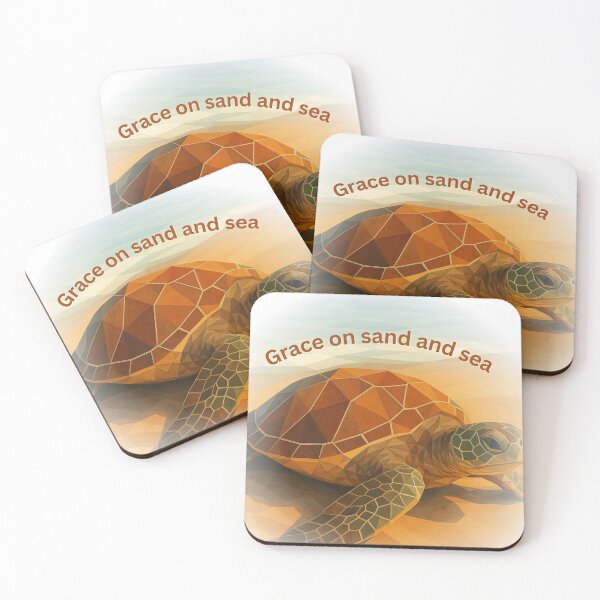 Item preview, Grace on Sand and Sea – Sea Turtle Art Print designed and sold by GeoWild Designs.