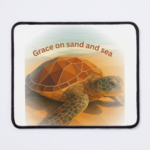 Item preview, Grace on Sand and Sea – Sea Turtle Art Print designed and sold by GeoWild Designs.