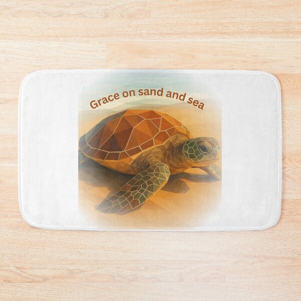 Item preview, Grace on Sand and Sea – Sea Turtle Art Print designed and sold by GeoWild Designs.