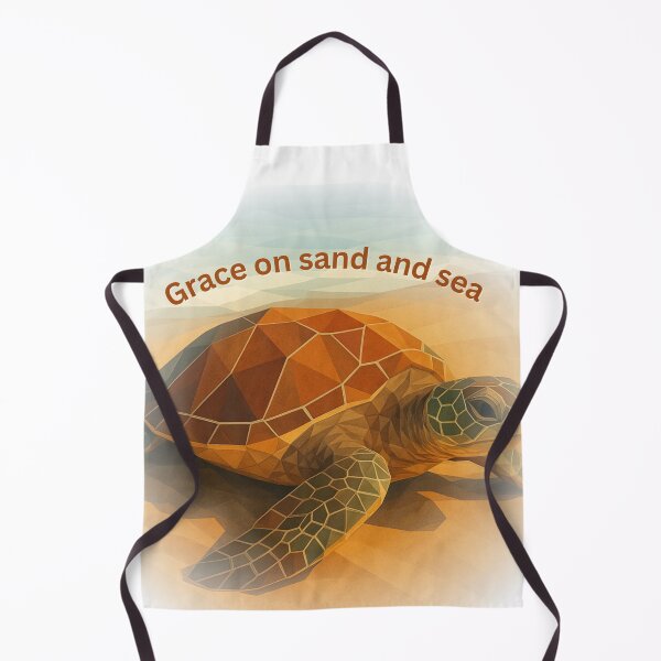 Item preview, Grace on Sand and Sea – Sea Turtle Art Print designed and sold by GeoWild Designs.