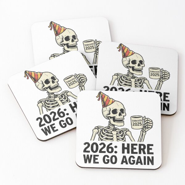 Item preview, Funny Skeleton 2026 New Year Here We Go Again designed and sold by shellymope.