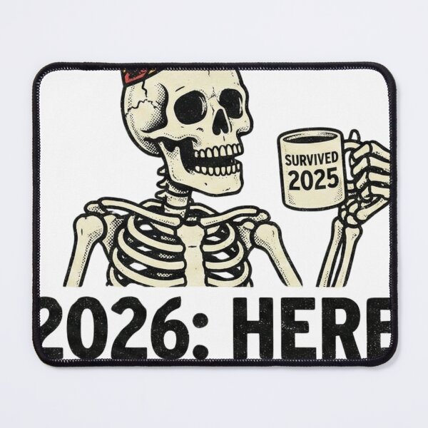Item preview, Funny Skeleton 2026 New Year Here We Go Again designed and sold by shellymope.