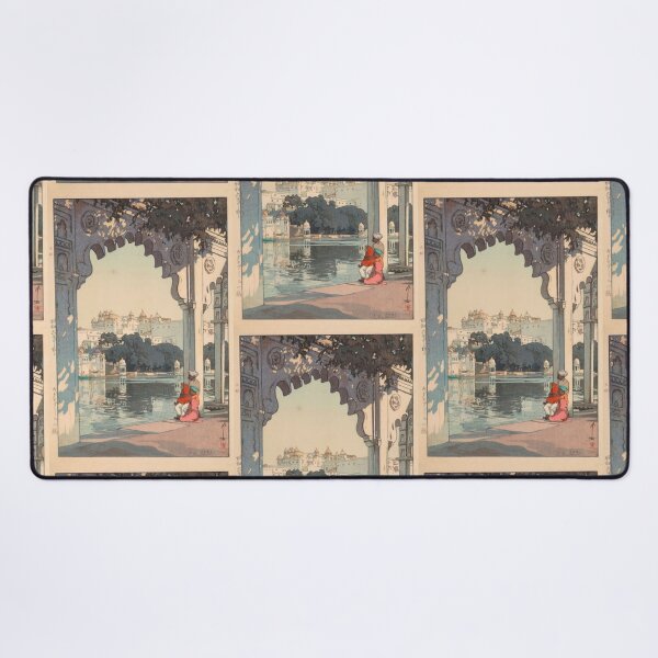 Item preview, Udaipur Castle by Yoshida Hiroshi : Tranquil Lakeside Japanese Poster designed and sold by artofuniverse.