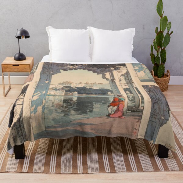 Item preview, Udaipur Castle by Yoshida Hiroshi : Tranquil Lakeside Japanese Poster designed and sold by artofuniverse.