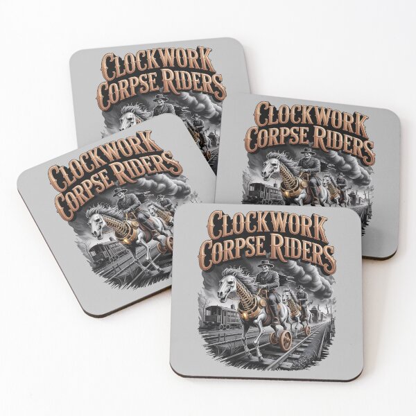 Item preview, gothic western - victorian steampunk - mechanical cowboy - clockwork outlaw - gears and guns - plague train - ghost train - haunted desert - occult western - skeletal cowboy designed and sold by JansenGS.
