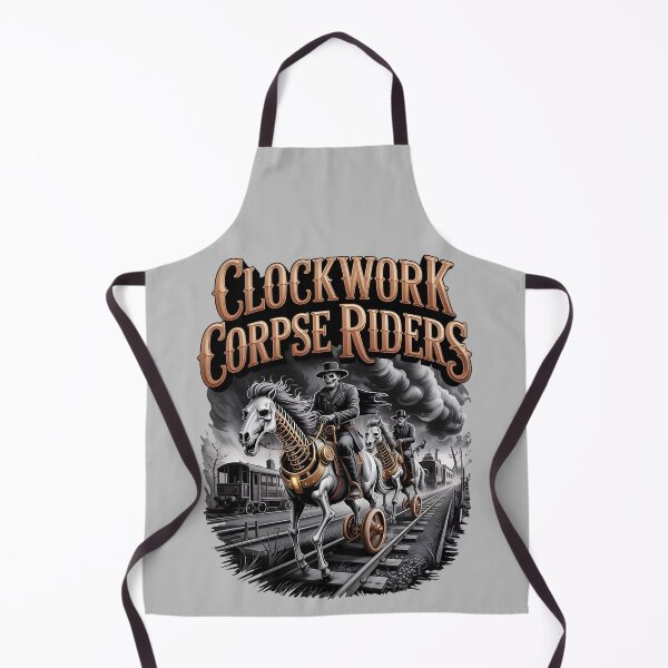 Item preview, gothic western - victorian steampunk - mechanical cowboy - clockwork outlaw - gears and guns - plague train - ghost train - haunted desert - occult western - skeletal cowboy designed and sold by JansenGS.