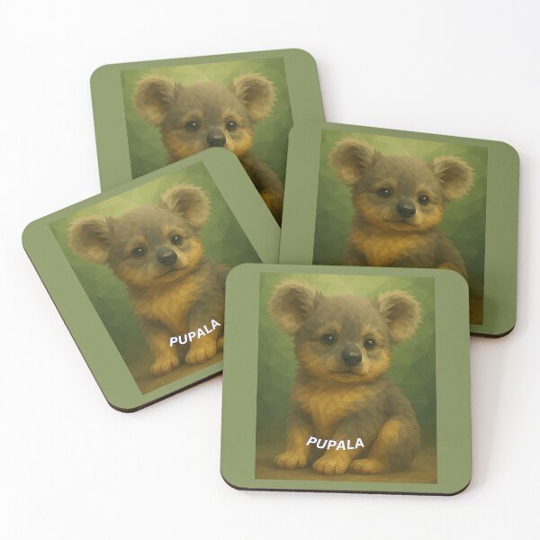 Item preview, Pupala – Koala Puppy Hybrid in Polygonal Style designed and sold by GeoWild Designs.