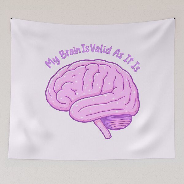 Item preview, “My Brain Is Valid As It Is” Pink Sparkle Brain – Neurodiversity Pride & Self-Acceptance Design designed and sold by PureBrain.