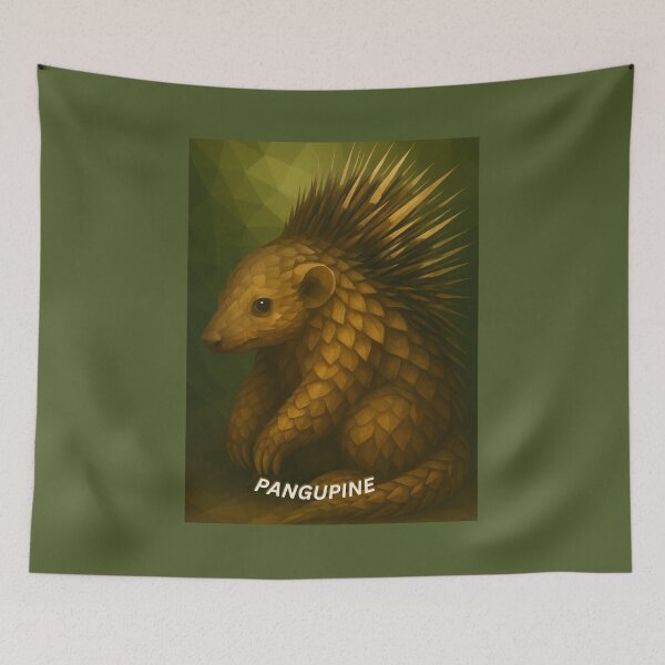 Item preview, Pangupine – Pangolin Porcupine Hybrid Animal Art designed and sold by GeoWild Designs.