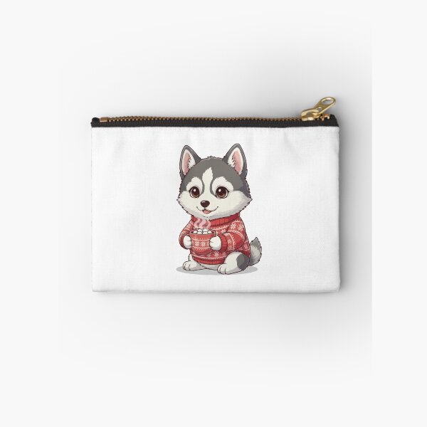 Item preview, Cute Christmas Alaskan Husky Puppy with Hot Cocoa - Dog Lovers designed and sold by The Real Life Symphony.