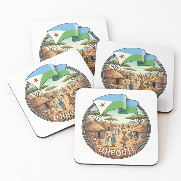 Item preview, Djibouti city and village - flags designed and sold by DjibProp.