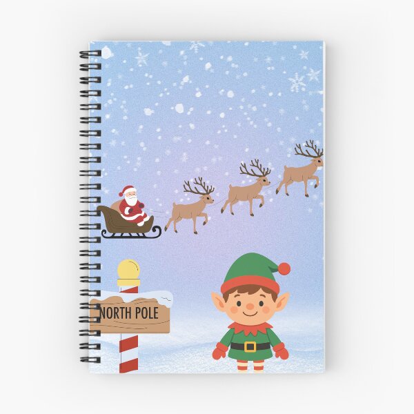 Item preview, North Pole Christmas Scene – Santa & Elf designed and sold by StudioWhitworth.