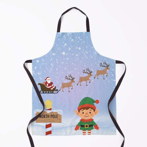 Item preview, North Pole Christmas Scene – Santa & Elf designed and sold by StudioWhitworth.