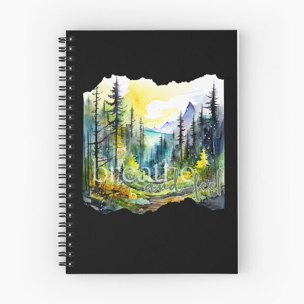 Item preview, Breathe and Feel  Watercolor Forest Mindfulness Quote Artwork designed and sold by KArtcore.