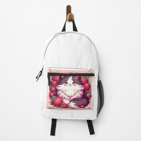 Item preview, Kawaii Strawberry Cat in Berry Garden designed and sold by BigBlueArt.